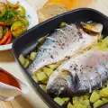 Дорада с артишоком и картошкой в духовке