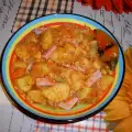 Картофельная тушенка с копченым мясом