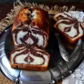 Мраморный кекс с яичными белками и кокосовой стружкой