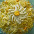 Закуска с макаронами и яйцами