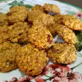 Овсяное печенье с бананом и брусникой