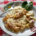 Мусака из картофеля с грибами и мясным фаршем