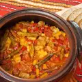 Бамия с картофелем в духовке