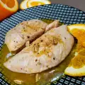 Курица с апельсином на сковороде