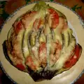 Цветок из баклажана и кабачка