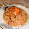 Курица со свежей капустой в духовке