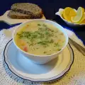 Куриный суп с вермишелью, картофелем и вареной заправкой