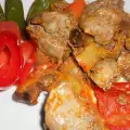 Куриные сердечки с печенью по-деревенски