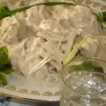 Закуска с жареными баклажанами в молочном соусе