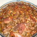 Свиные отбивные с грибами и кислыми огурчиками в духовке