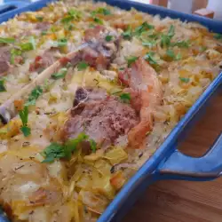 Стейки из ягнятины с рисом в духовке