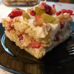Торт из печенья Дамские пальчики с йогуртом и фруктами