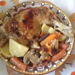 Курица с грибами и морковью