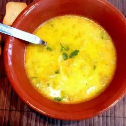 Овощной суп с желтками