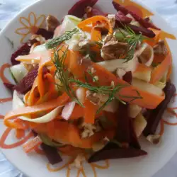 Осенний салат с огурцами