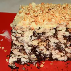 Роскошный торт из печенья с грецкими орехами и шоколадом