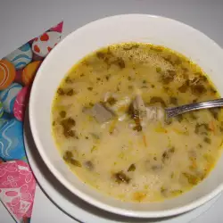 Суп из печени и легких ягненка с заправкой