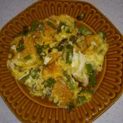 Яйца с зеленым луком и картофелем