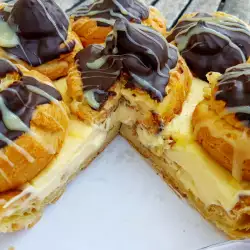 Эклерный торт с кремом Брюле и шоколадом