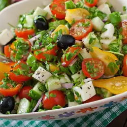Греческий салат с оливками каламата