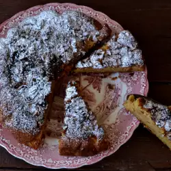 Голландский пирог с яблоками, грецкими орехами и корицей