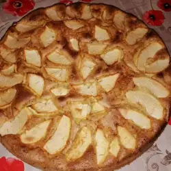 Пышный кекс с яблоками и бананом