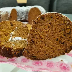 Пышный кекс с вареньем и шоколадной пастой