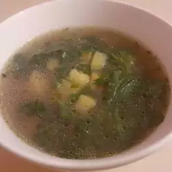 Постный суп с зеленым луком