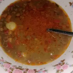 Суп из чечевицы с чесноком