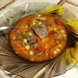 Нут с телятиной в духовке