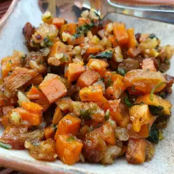 Вкусная закуска со сладким картофелем и морковью