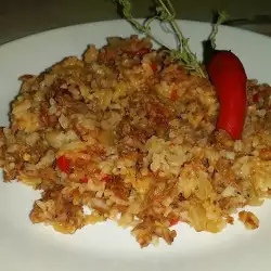 Рис с мясом и оливковым маслом