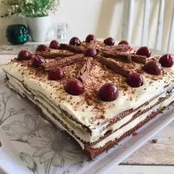 Уникальный бисквитный торт с черешней и сметаной