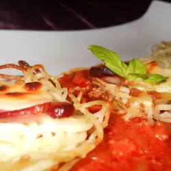Запеченные спагетти с соусом Болоньезе