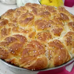 Пышный каравай на кислом молоке и дрожжах