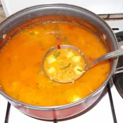 Постный суп с чесноком