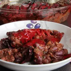 Постные сушеные фаршированные перцы с фасолью и грецкими орехами