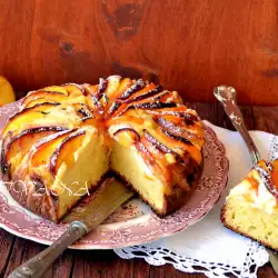 Персиковый пирог с яичным кремом