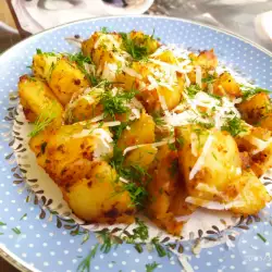 Хрустящий молодой картофель с пармезаном и чеддером
