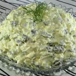 Салат из яиц с брынзой