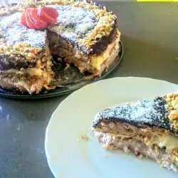 Роскошный торт из печенья и двух видов крема