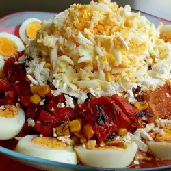 Овощной салат с яйцами