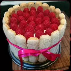 Шарлотка с малиной