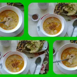 Суп из рубца с желтками