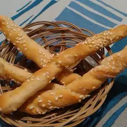 Домашние гриссини с кунжутом
