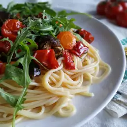 Спагетти в духовке с базиликом