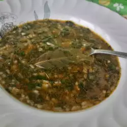 Суп из шпината с рисом и морковью