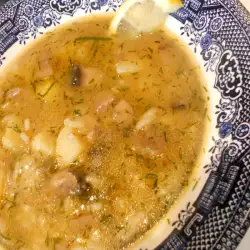 Суп из кабачков, картофеля и грибов