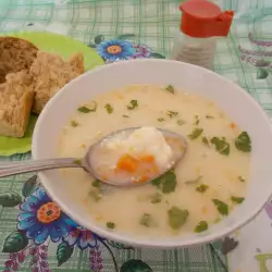 Молочный суп с манкой и брынзой
