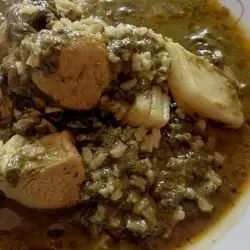 Свинина со щавелем и рисом